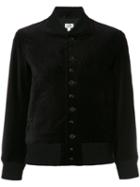 Engineered Garments Buttoned Bomber Jacket, Women's, Size: 1, Black, Cotton/polyester/wool