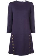 Chloé Button Detail Shift Dress - Pink & Purple