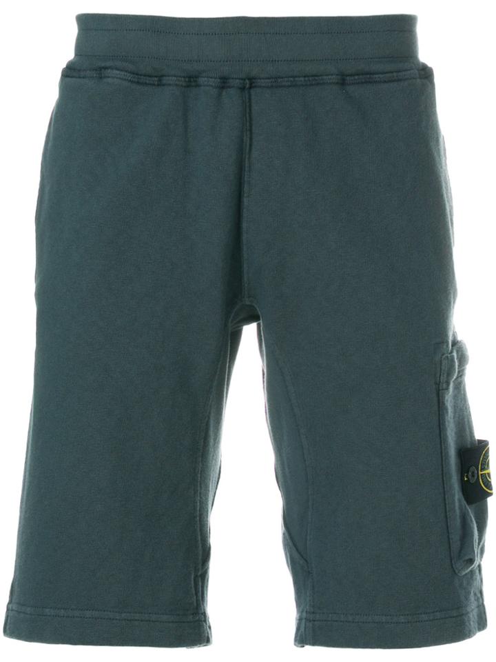 Stone Island Logo Patch Shorts - Green
