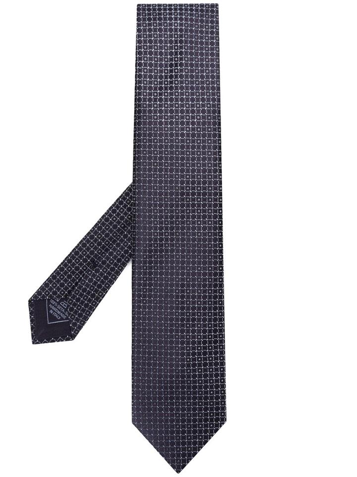 Brioni Geometric Pattern Tie - Blue