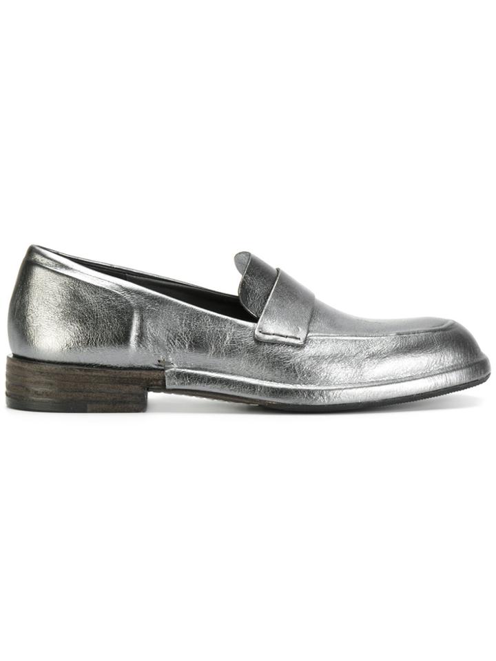 Del Carlo Contrast Heel Loafers - Metallic