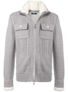 Loveless Faux Fur Collar Cardigan - Grey