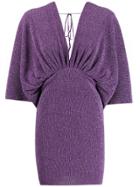 Rotate Wide Sleeve Mini Dress - Purple