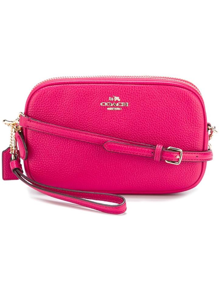 Coach Logo Plaque Crossbody Bag, Women's, Pink/purple