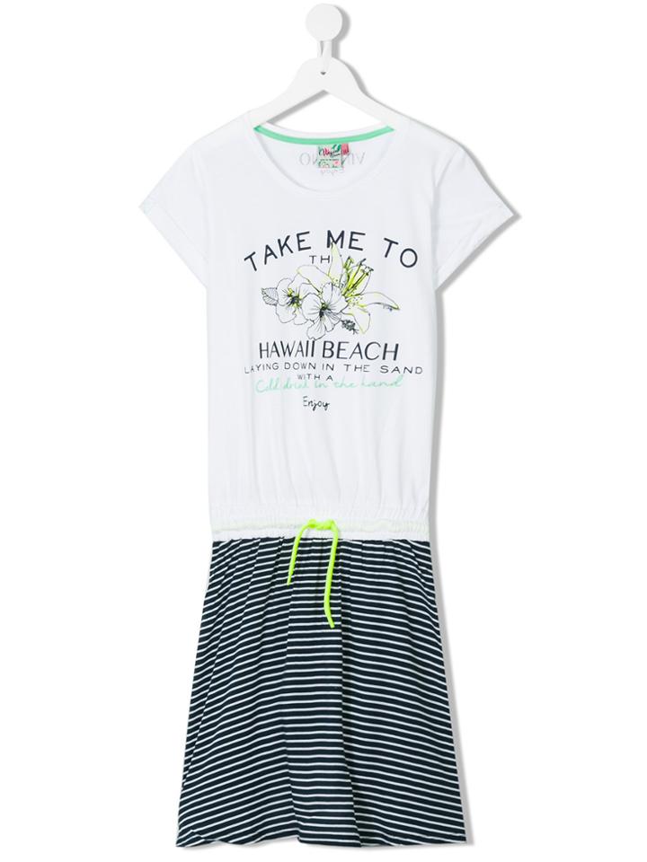 Vingino Teen Short-sleeve Striped Dress - White