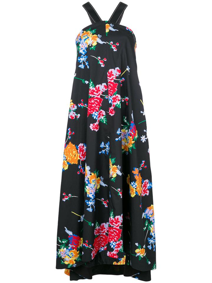 Sport Max Code Floral Print Maxi Dress - Black