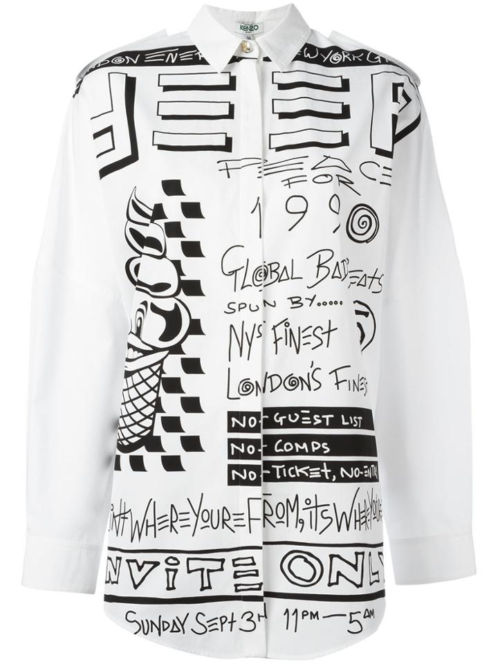 Kenzo Graphic Print Shirt - White
