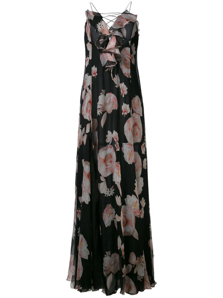 Redemption - Floral Print Dress - Women - Silk/polyester - 42, Black, Silk/polyester