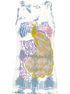 Miu Miu Jersey Top With Tie-dye Motif - Grey
