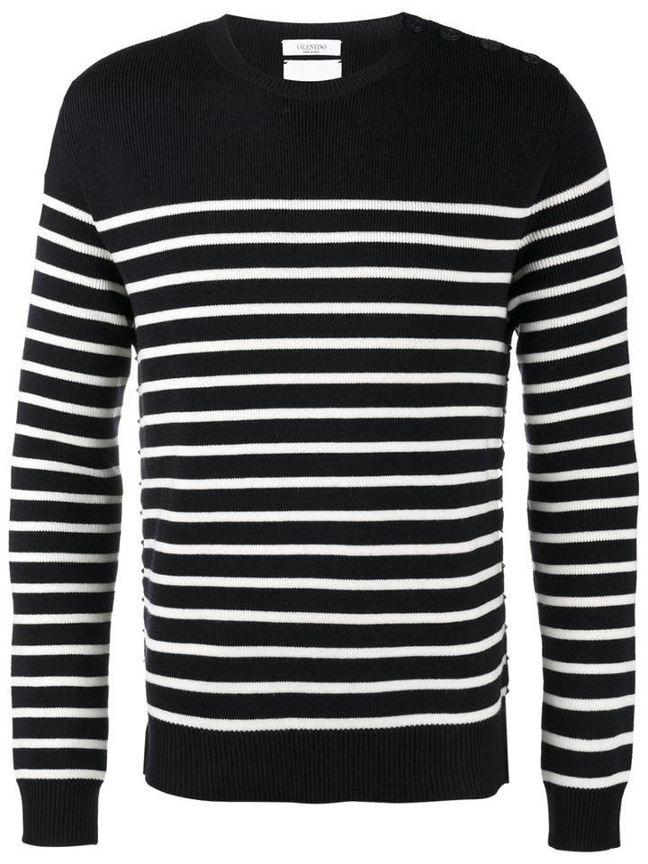 Valentino - Striped Jumper - Men - Virgin Wool - S, Blue, Virgin Wool