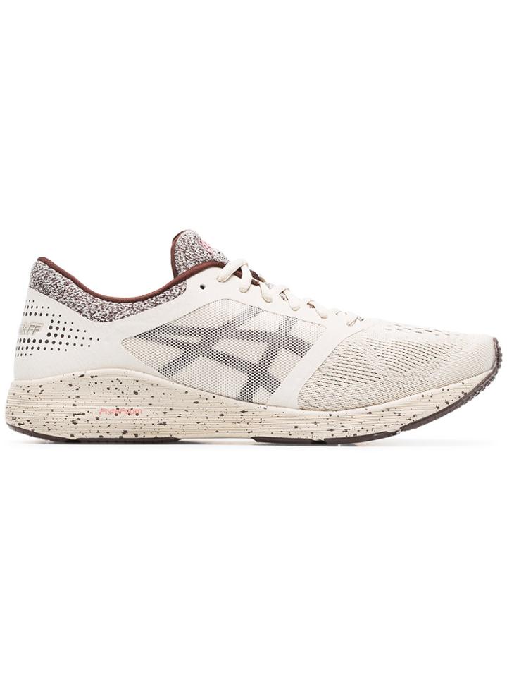 Asics Nude And Red Roadhawk Ff Sakura Sneakers - Nude & Neutrals