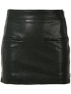 Haider Ackermann Zipped Laterals Leather Skirt, Women's, Size: 36, Black, Rayon/cotton/leather