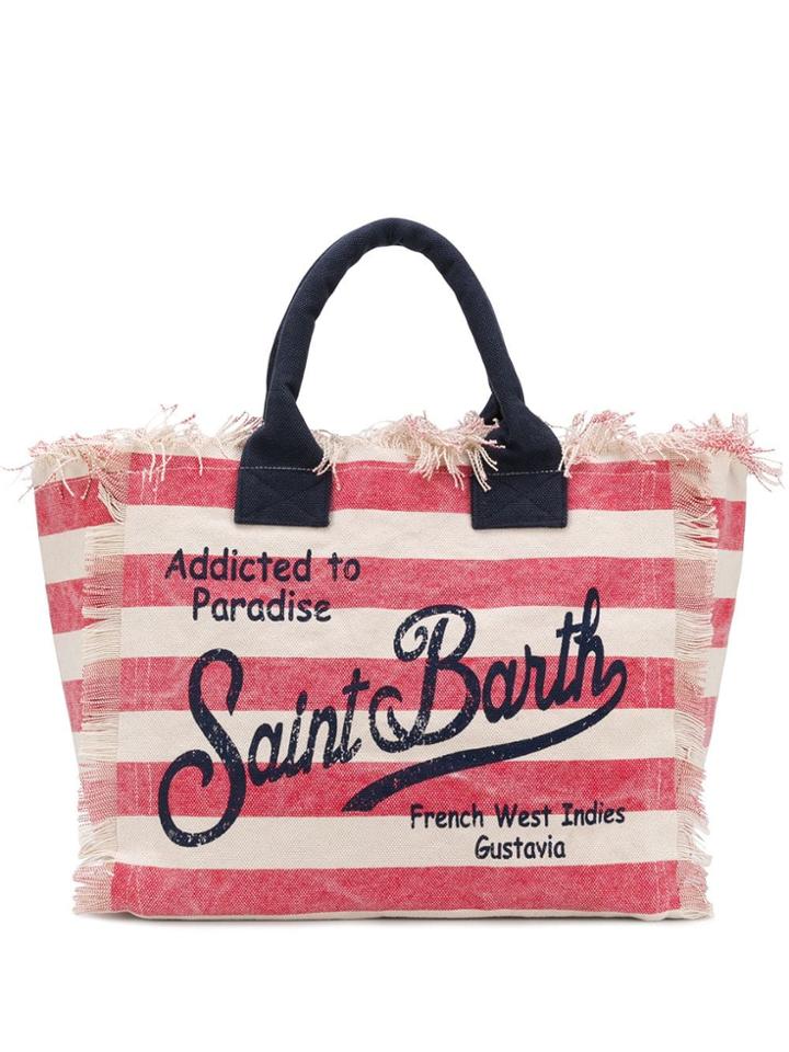 Mc2 Saint Barth Vanity Striped Tote - Red