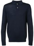 A.p.c. - Button Collar Jumper - Men - Silk/merino - M, Blue, Silk/merino