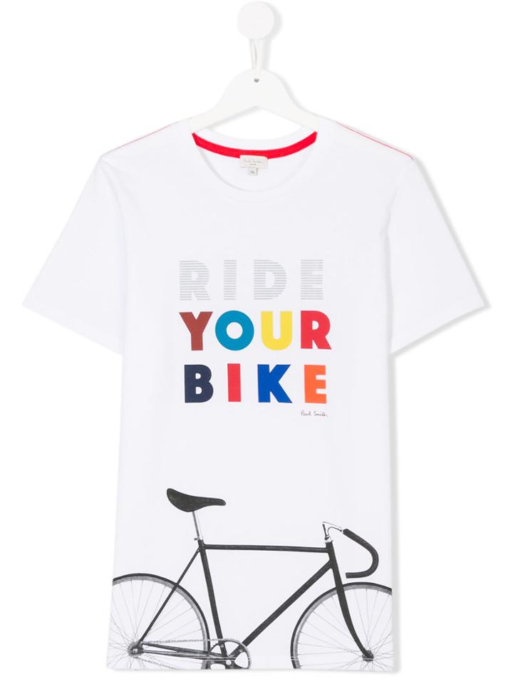 Paul Smith Junior Ride Your Bike T-shirt - White