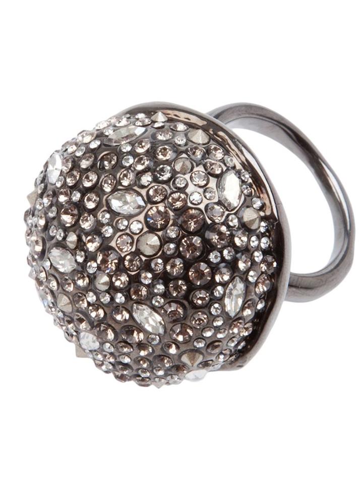Alexis Bittar Crystal Studded Ring, Women's, Grey, Brass/swarovski Crystal