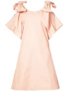 Chloé - Short Bow Dress - Women - Cotton - 36, Pink/purple, Cotton