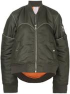 Helmut Lang Piped Trim Bomber Jacket - Green