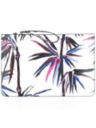 Emilio Pucci Palm Tree Print Clutch, Women's, White, Calf Leather/polyester/polyurethane