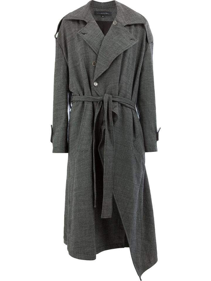 Miaoran Belted Trench Coat - Grey