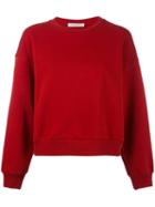 Philosophy Di Lorenzo Serafini - Ruffled Detail Sweatshirt - Women - Cotton - S, Red, Cotton