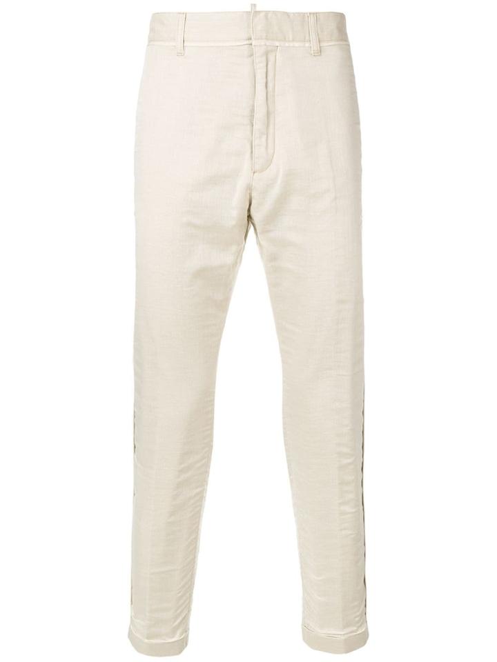 Dsquared2 Side Stripe Cigarette Chinos - Neutrals