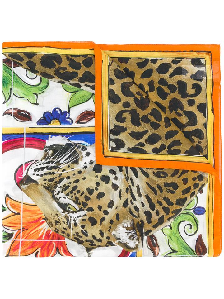 Dolce & Gabbana Tiger Printed Scarf - Multicolour