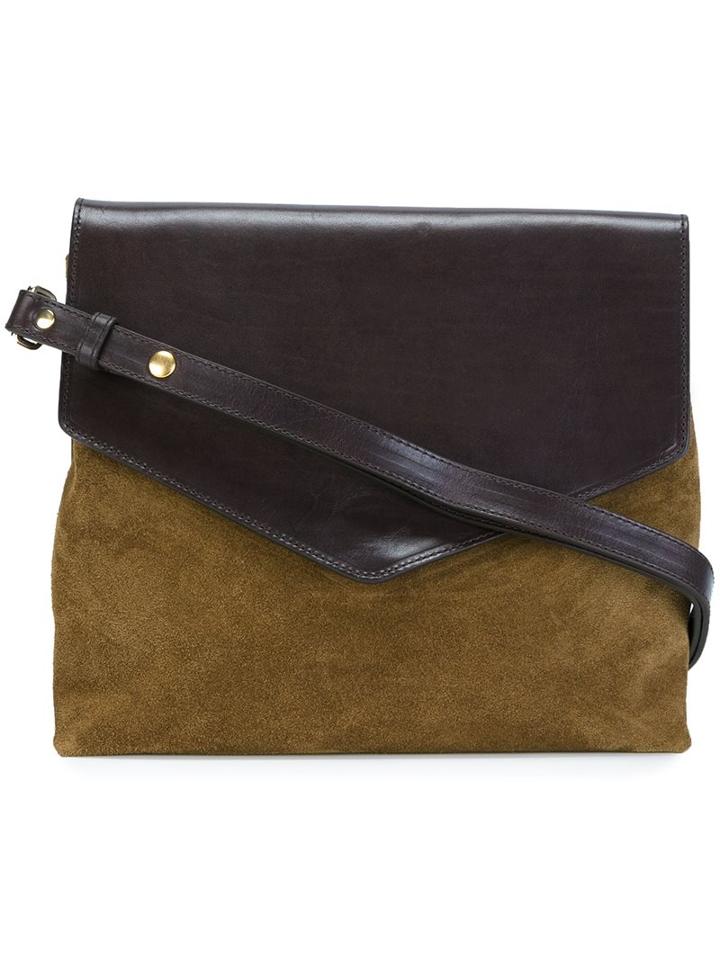 Closed Panelled Shoulder Bag, Women's, Green