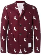Thom Browne Dog Pattern Blazer, Men's, Size: 0, Pink/purple, Cotton/cupro