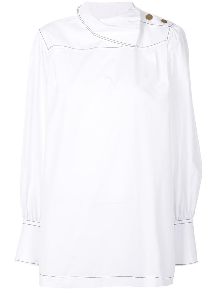 Sonia Rykiel High Collar Button Blouse - White