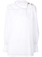 Sonia Rykiel High Collar Button Blouse - White
