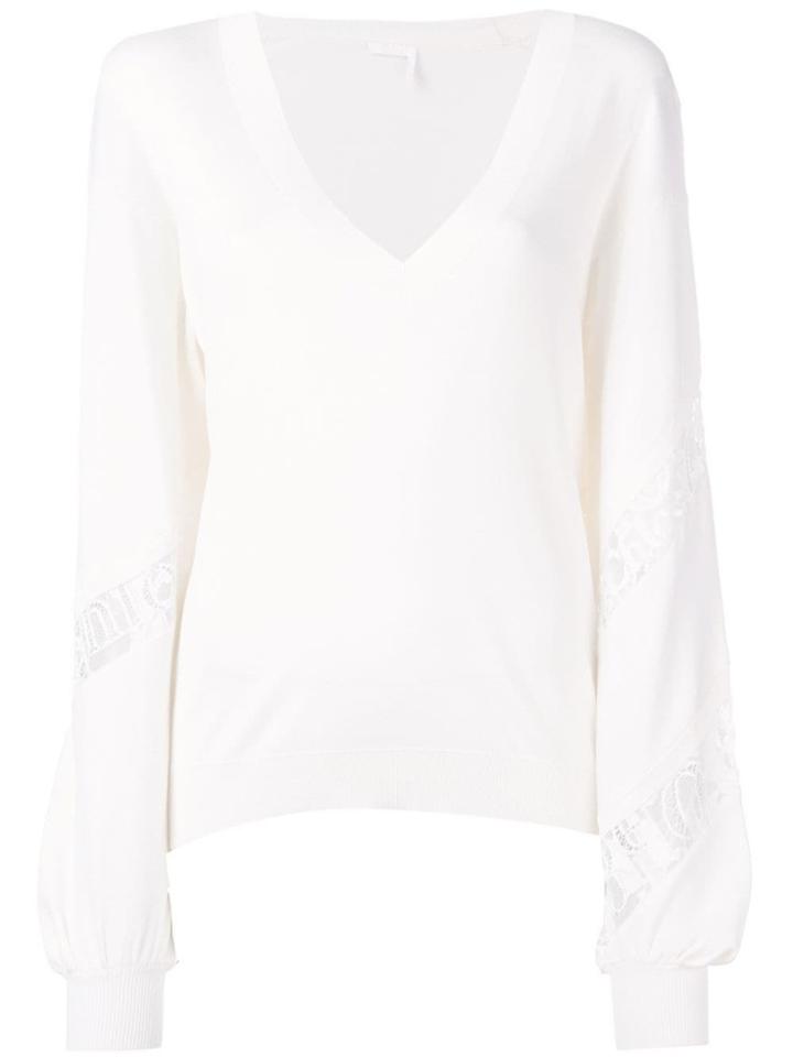 Chloé Lace Inserts Jumper - White