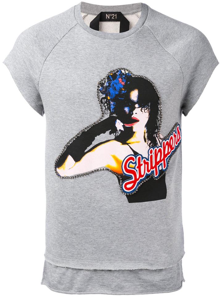 No21 - Cut-off Sweatshirt - Men - Cotton/polyamide - Xl, Grey, Cotton/polyamide