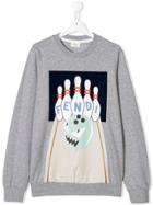 Fendi Kids Teen Monster Bowl Sweatshirt - Grey