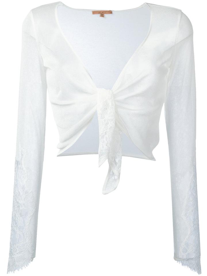 Ermanno Scervino Cropped Cardigan, Women's, Size: 40, White, Polyamide/viscose