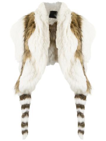 Andrea Bogosian Rabbit And Fox Fur Stole, Women's, White, Fox Fur/rabbit Fur