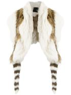 Andrea Bogosian Rabbit And Fox Fur Stole, Women's, White, Fox Fur/rabbit Fur