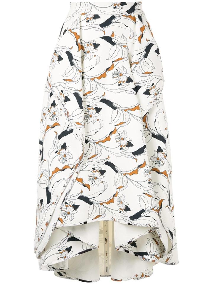 Acler Wilsdon Floral Asymmetric Skirt - White