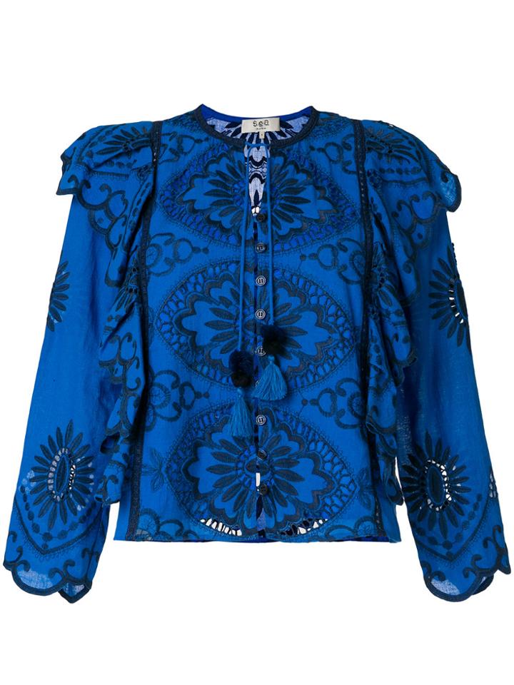 Sea Fiona Ruffled Blouse - Blue