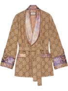 Gucci Gg Linen Jacket - Brown