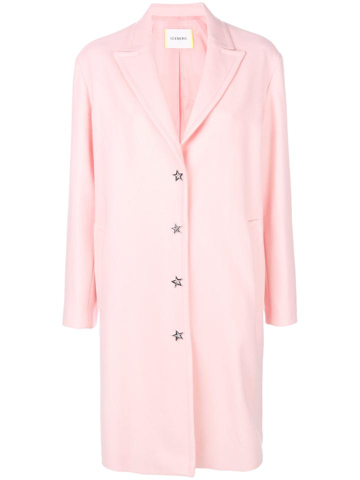 Iceberg Star Button Coat - Pink & Purple