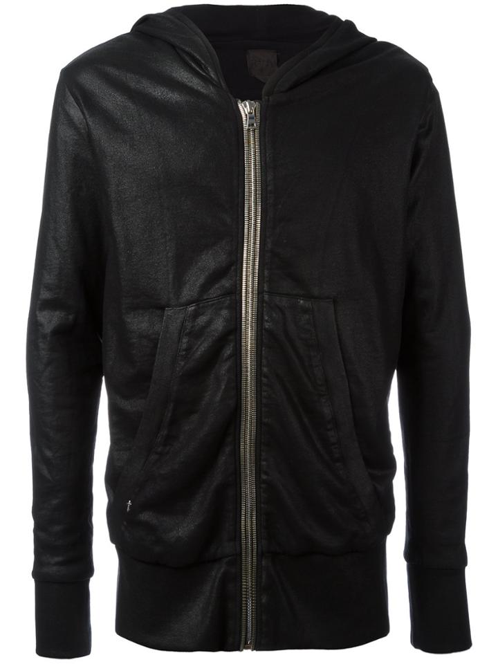 Rta Metallic Zipped Hoodie - Black