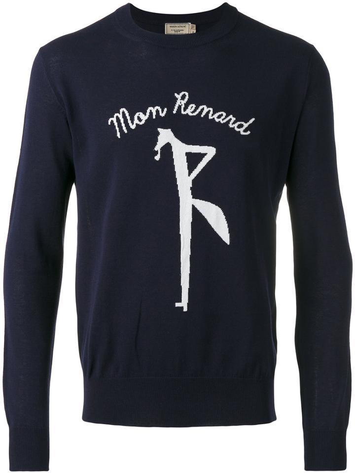 Maison Kitsuné - 'mon Renard' Pattern Jumper - Men - Cotton/polyester - M, Blue, Cotton/polyester
