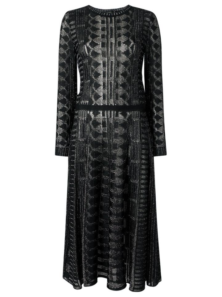 Gig - Open Knit Midi Dress - Women - Polyimide - P, Black, Polyimide
