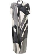 Max Mara Abstract Print Midi Dress - Grey