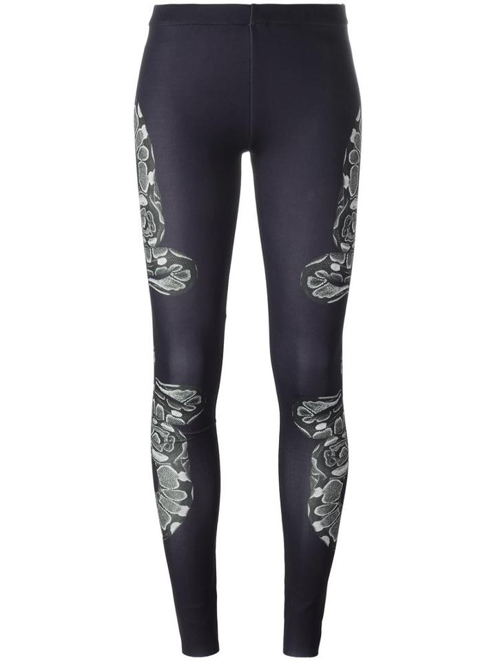 Marcelo Burlon County Of Milan Snake Printed Leggings, Women's, Size: Small, Black, Polyester/spandex/elastane