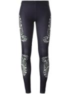 Marcelo Burlon County Of Milan Snake Printed Leggings, Women's, Size: Small, Black, Polyester/spandex/elastane
