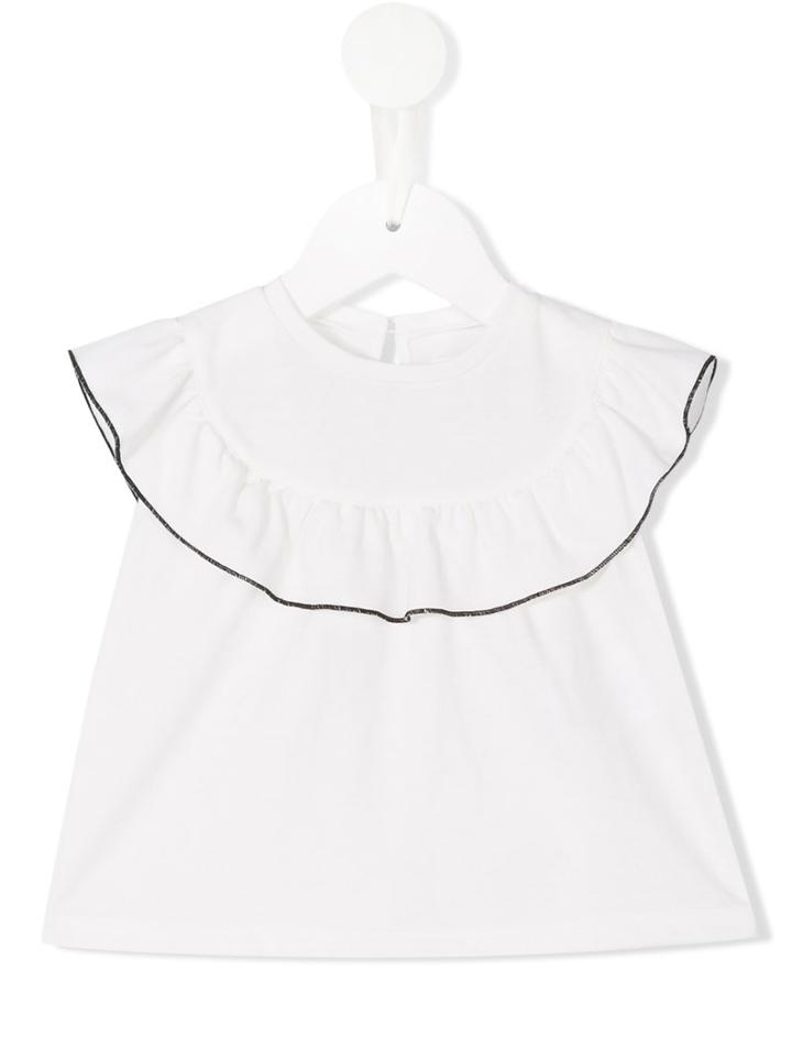Douuod Kids - Ruffled T-shirt - Kids - Cotton/polyester - 6 Mth, White