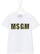 Msgm Kids - Logo Print T-shirt - Kids - Cotton - 6 Yrs, White