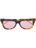 Gucci Eyewear Tortoiseshell Cat Eye Frame Sunglasses - Brown